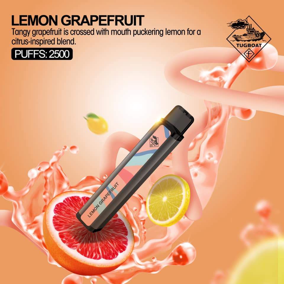 Tugbaot XXL Lemon Grapefruit Tugboat XXL 2500 Puffs Disposable Vape