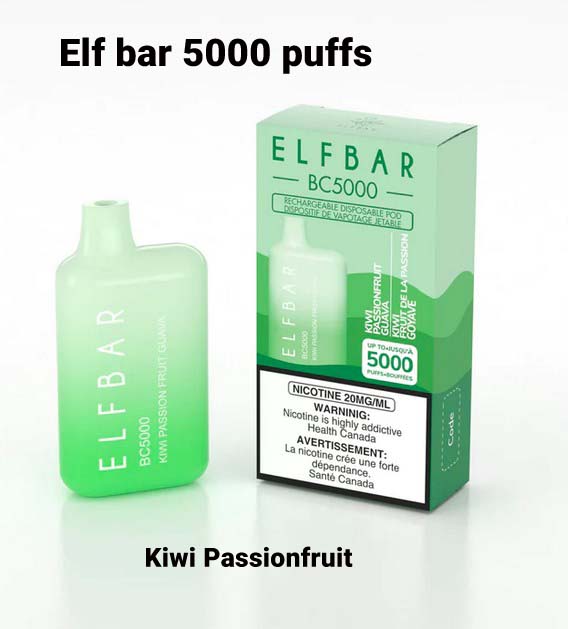 Elf Bar Kiwi Passionfruit Guava 5000 Puffs Disposable Vape