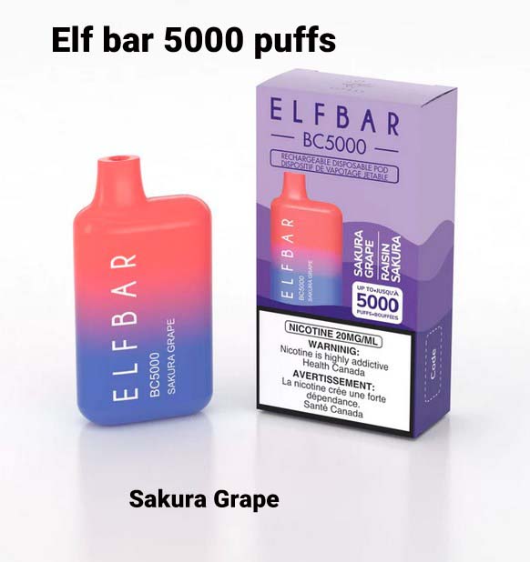 Elf Bar Sakura Grape 5000 Puffs Disposable Vape