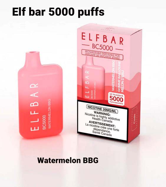 Elf Bar Watermelon BBG 5000 Puffs Disposable Vape