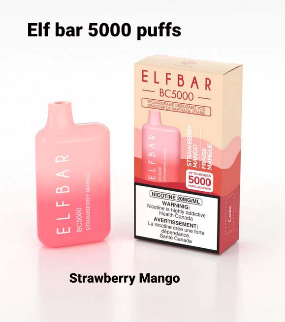 Elf Bar Strawberry Mango 5000 Puffs Disposable Vape